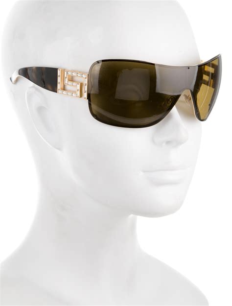 versace light blue squared sunglasses|Versace shield sunglasses women.